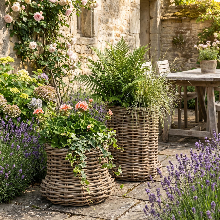 Rattan Pflanzkorb Nell für Terrasse und Garten | Gommaire bei STUFF Shop kaufen