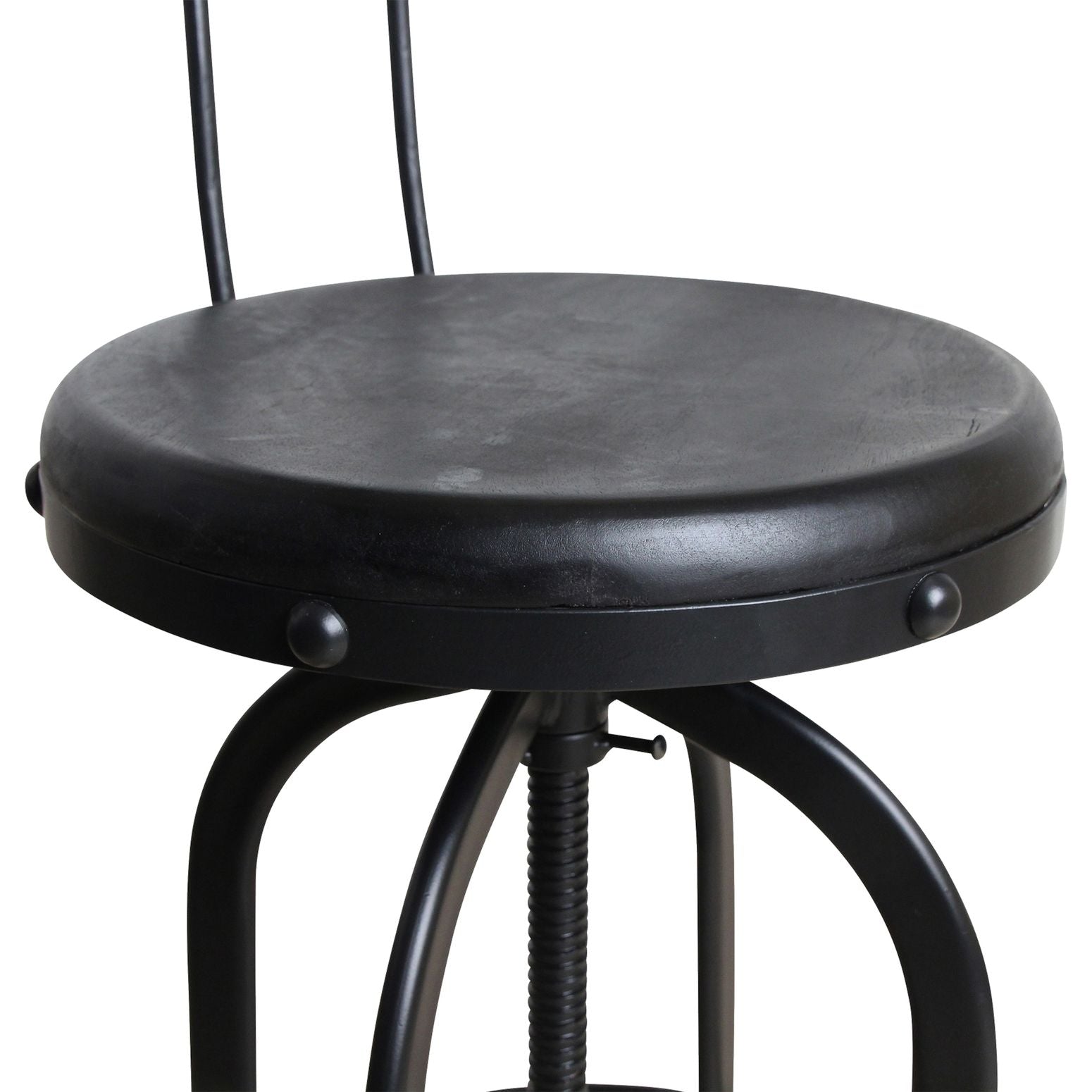 Maschinist Barstuhl Mangoholz black - Industrial Loft