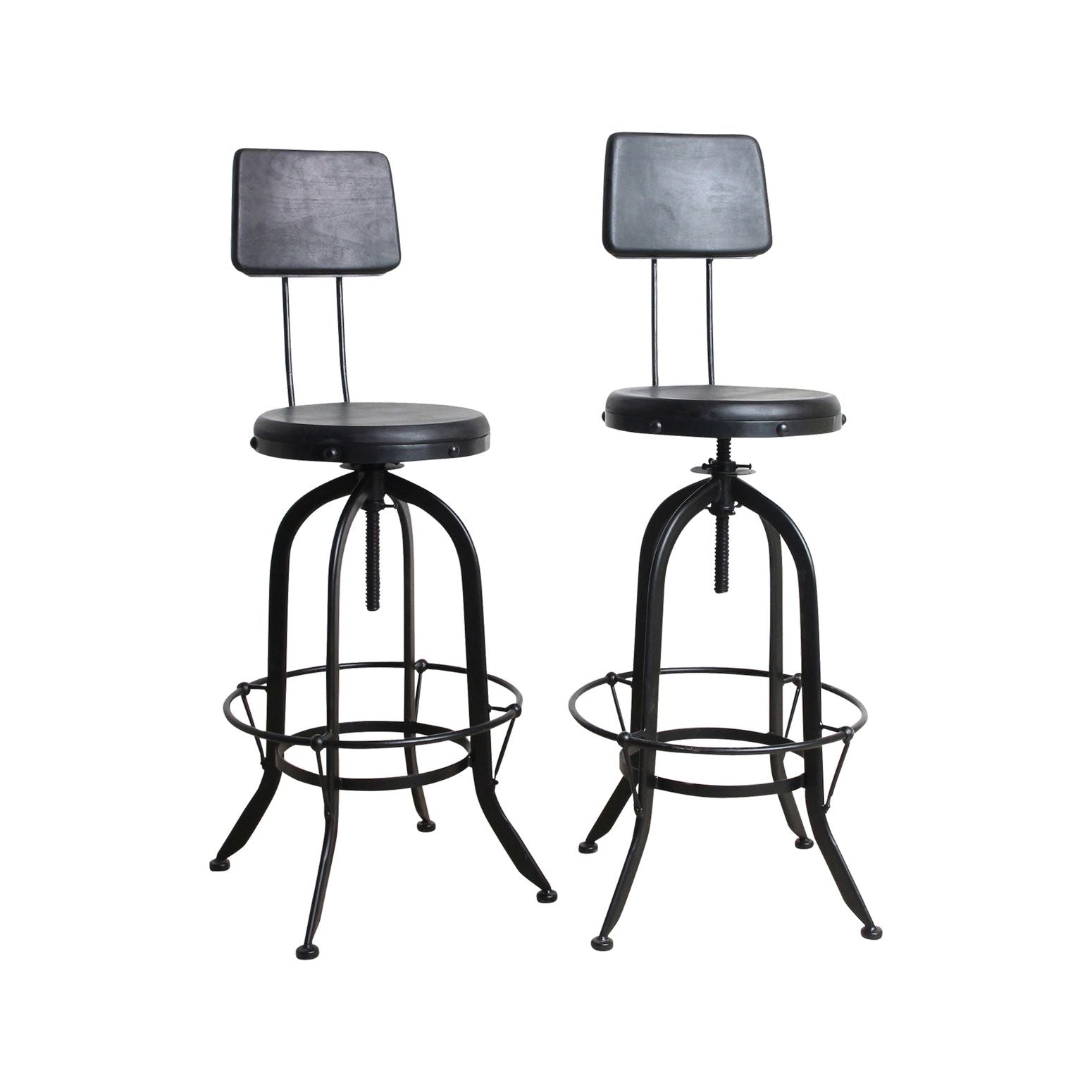 Maschinist Barstuhl Mangoholz black - Industrial Loft