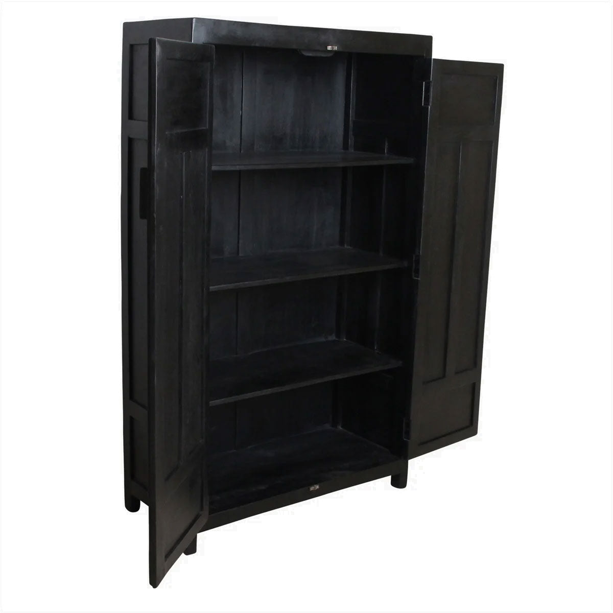 Schwarzer 2-türiger Paneelschrank