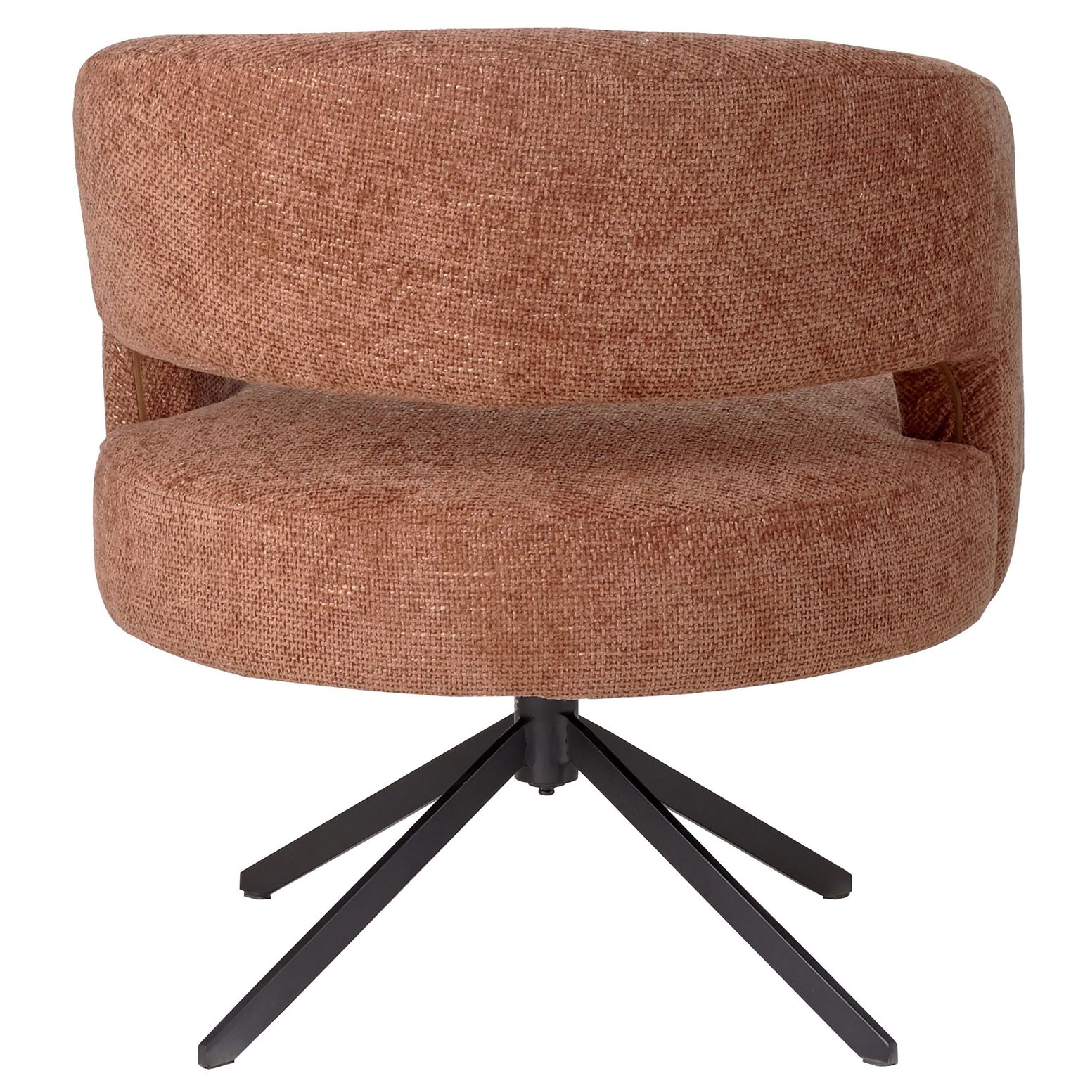 Der vielseitige 'Armlehnenstuhl Baldr by PTMD' in den Farben Rust und Cream, ideal als eleganter Esszimmerstuhl oder bequemer kleiner Sessel.