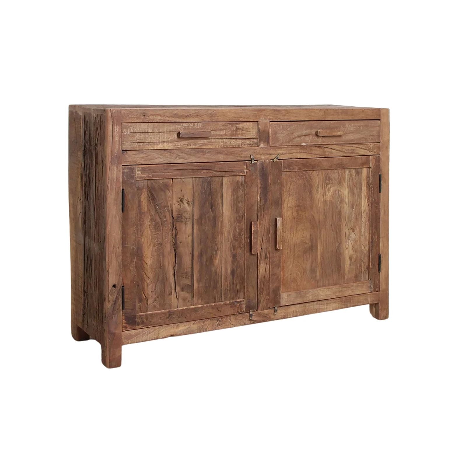 Rustikales Grainwood Sideboard mit charaktervollem recyceltem Holz und einem natürlichen, geschichtsträchtigen Finish.