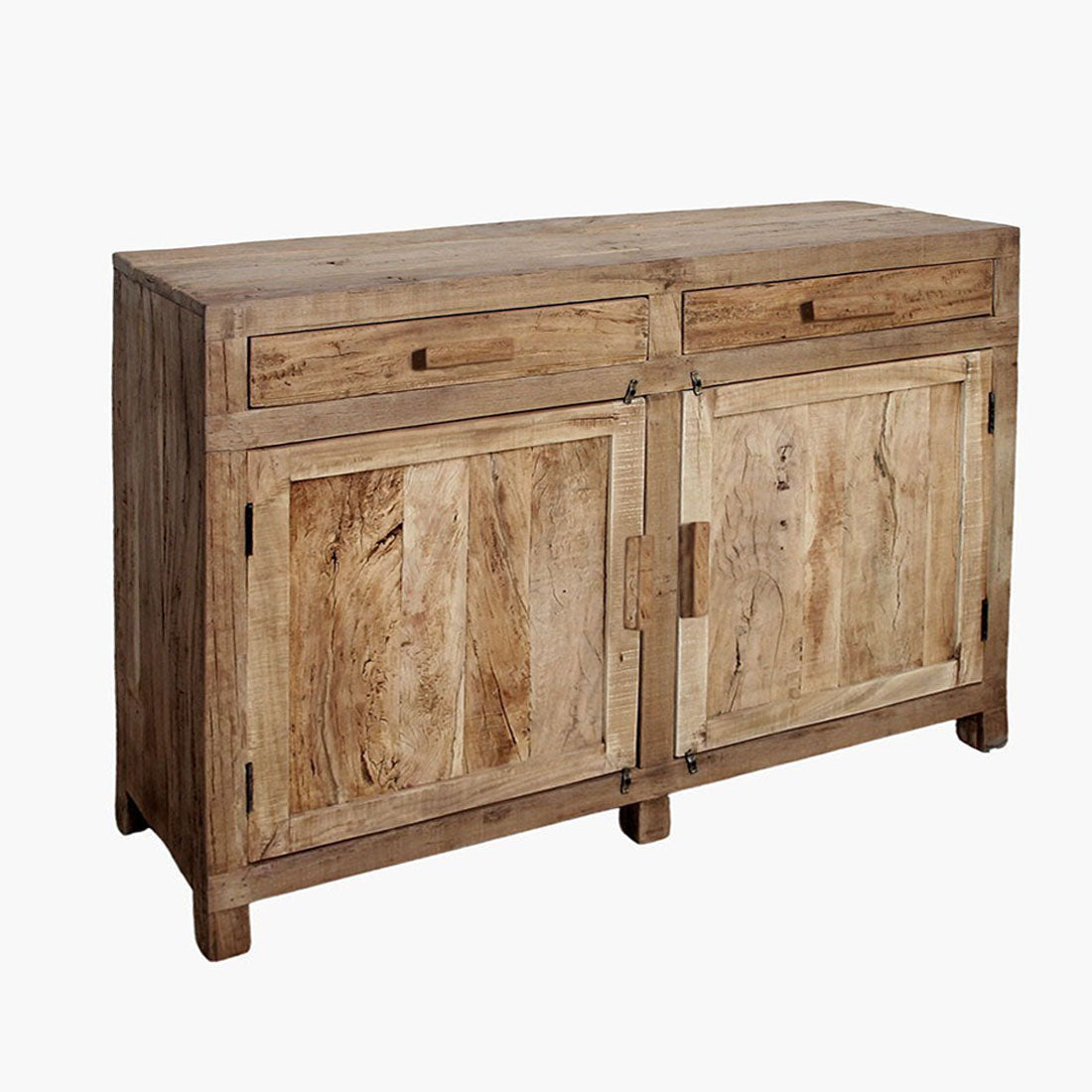 Rustikales Grainwood Sideboard mit charaktervollem recyceltem Holz und einem natürlichen, geschichtsträchtigen Finish.