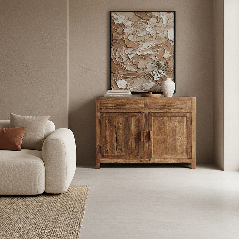 Rustikales Grainwood Sideboard mit charaktervollem recyceltem Holz und einem natürlichen, geschichtsträchtigen Finish | STUFF Loft