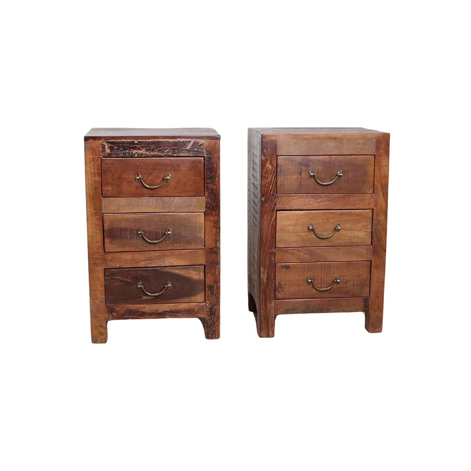 STUFF Loft Factory Nachttisch aus recyceltem Holz mit handgefertigten Schubladengriffen