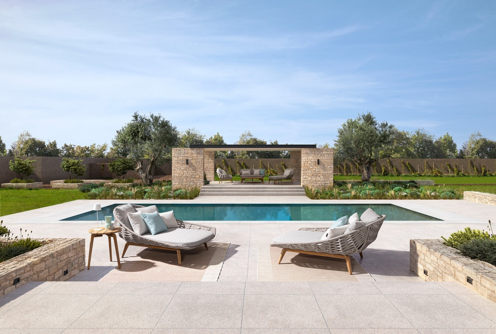 Daybeds Tamires in Beige am Pool | Bizzotto bei STUFF Shop kaufen