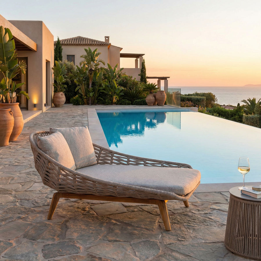 Daybed Tamires in Beige am Pool | Bizzotto bei STUFF Shop kaufen