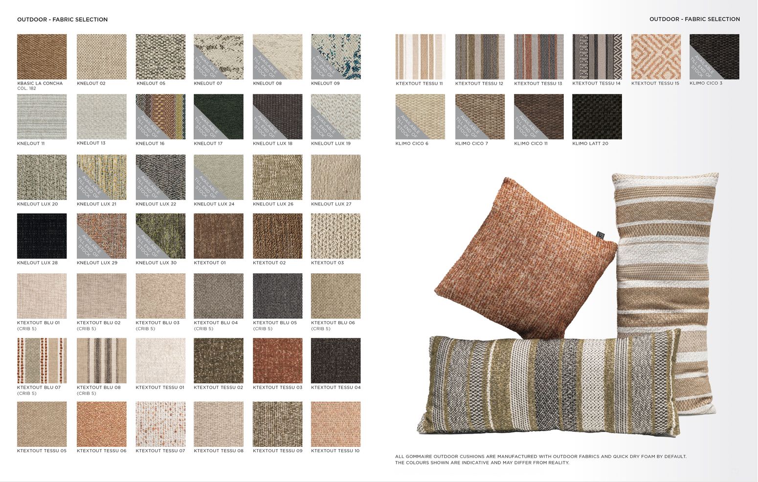Stoffmuster Outdoor Cushions Gommaire