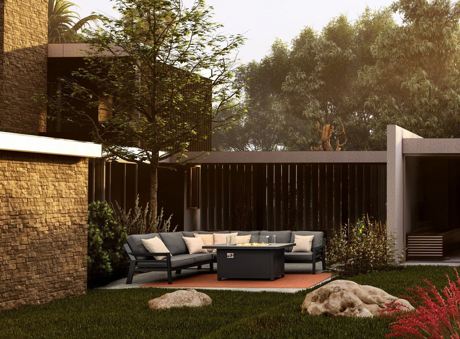 Outdoor Kissen Ipek sand 50x50 auf outdoor sofa