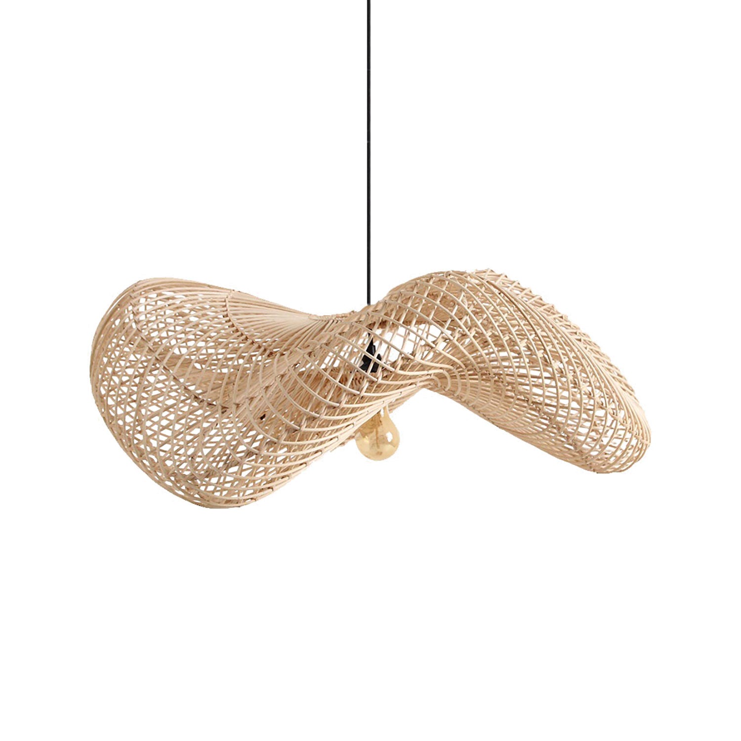 Wave Lamp Natural Large von STUFF Loft – organisch geformte Rattanlampe für stilvolle Beleuchtung