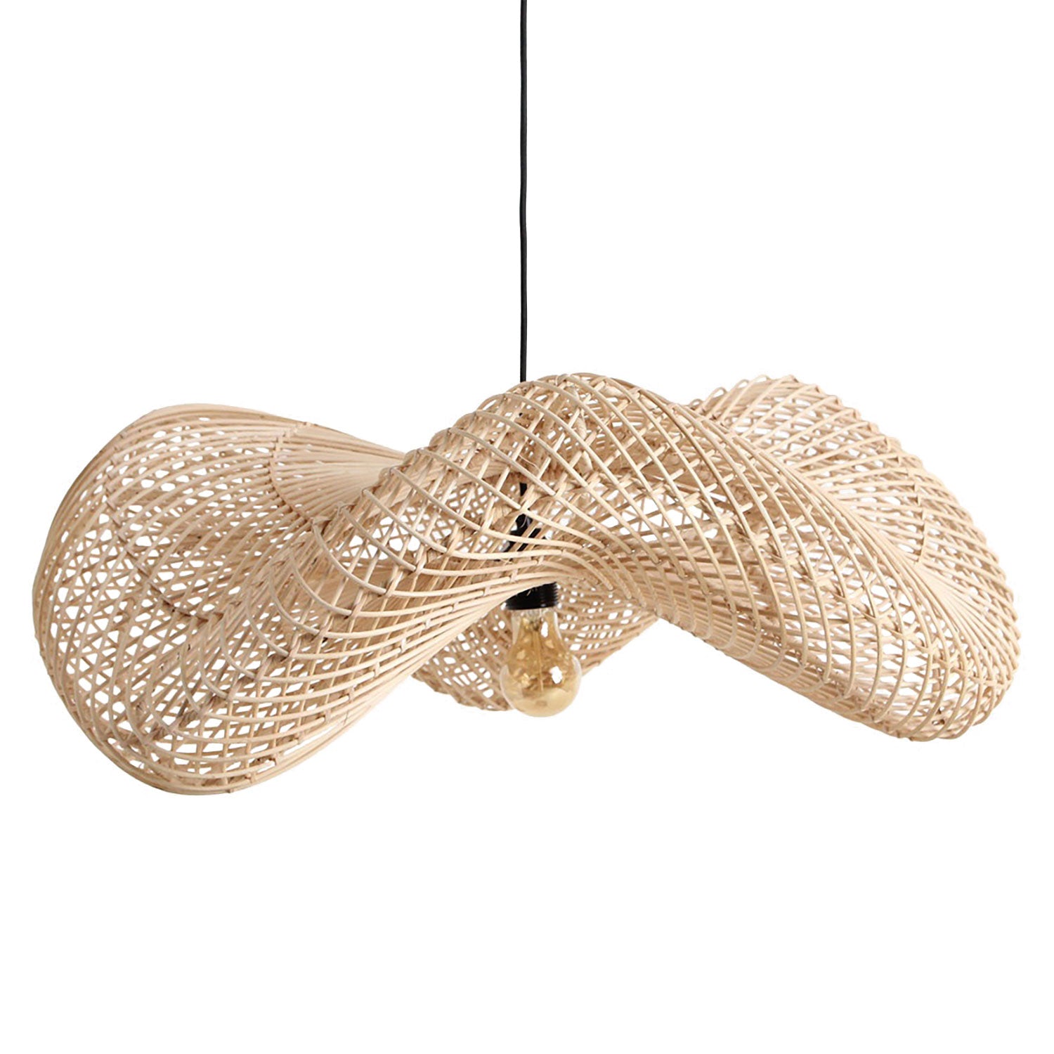 Wave Lamp Natural Large von STUFF Loft – organisch geformte Rattanlampe für stilvolle Beleuchtung