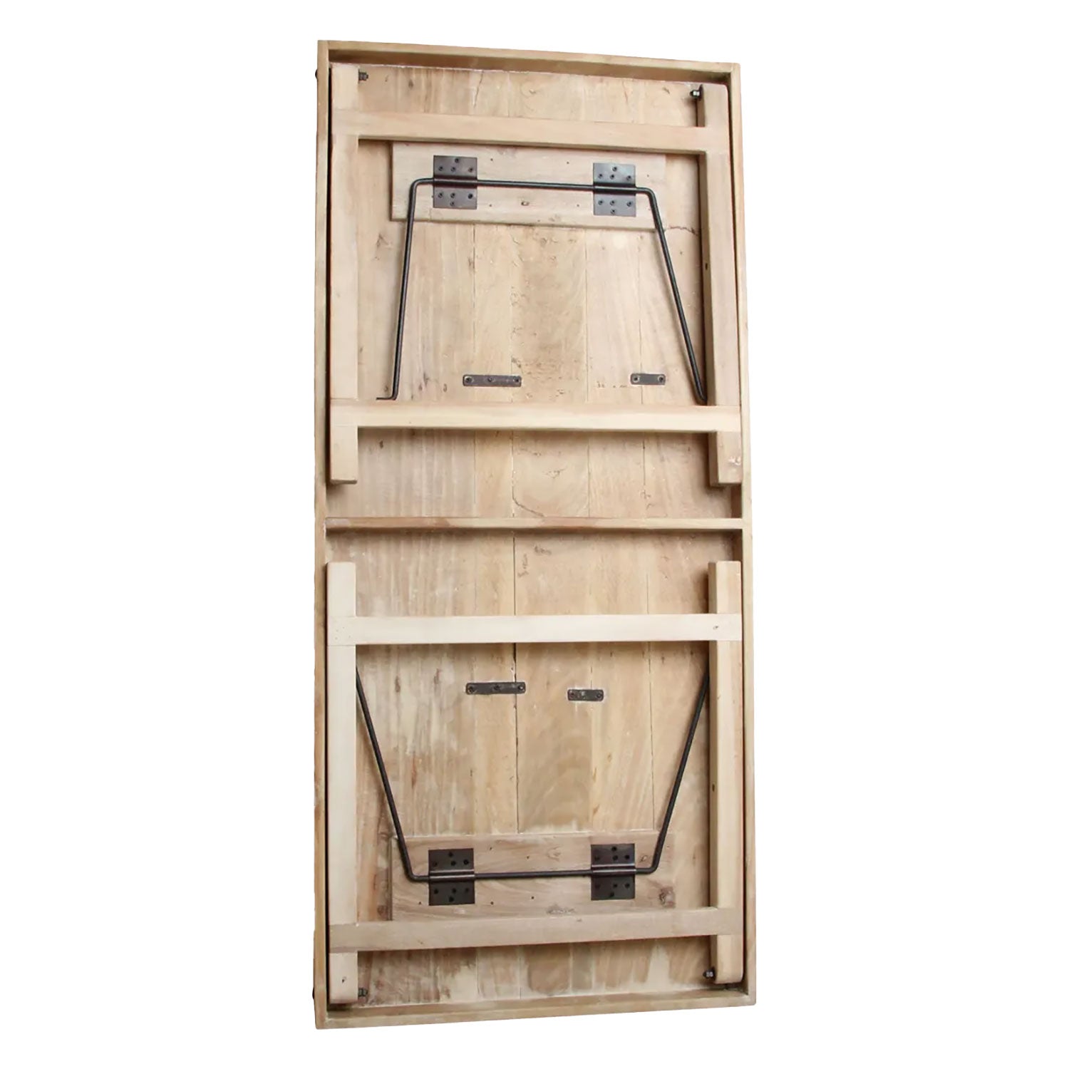 Klappbarer Esstisch aus recyceltem Altholz mit Limewash-Finish, 165 x 75 x 76 cm, rustikaler Klapptisch