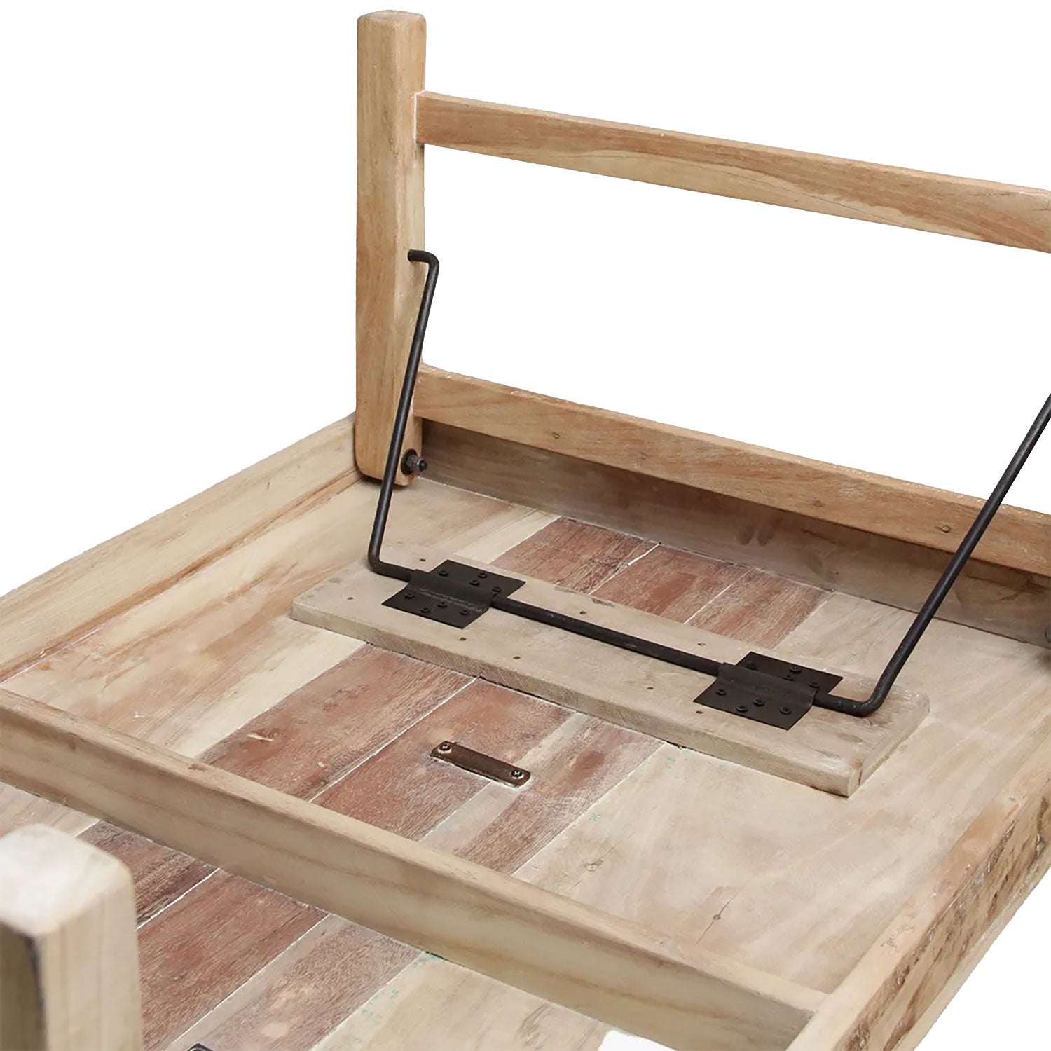 Zusammengeklappter Couchtisch aus recyceltem Holz – 120 x 75 cm