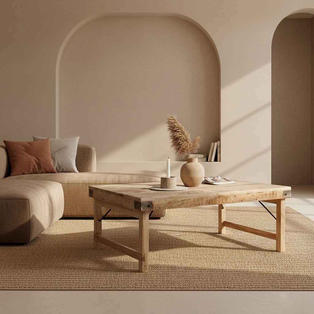 Couchtisch aus recyceltem Altholz mit Limewash-Finish Klappbar | STUFF Shop