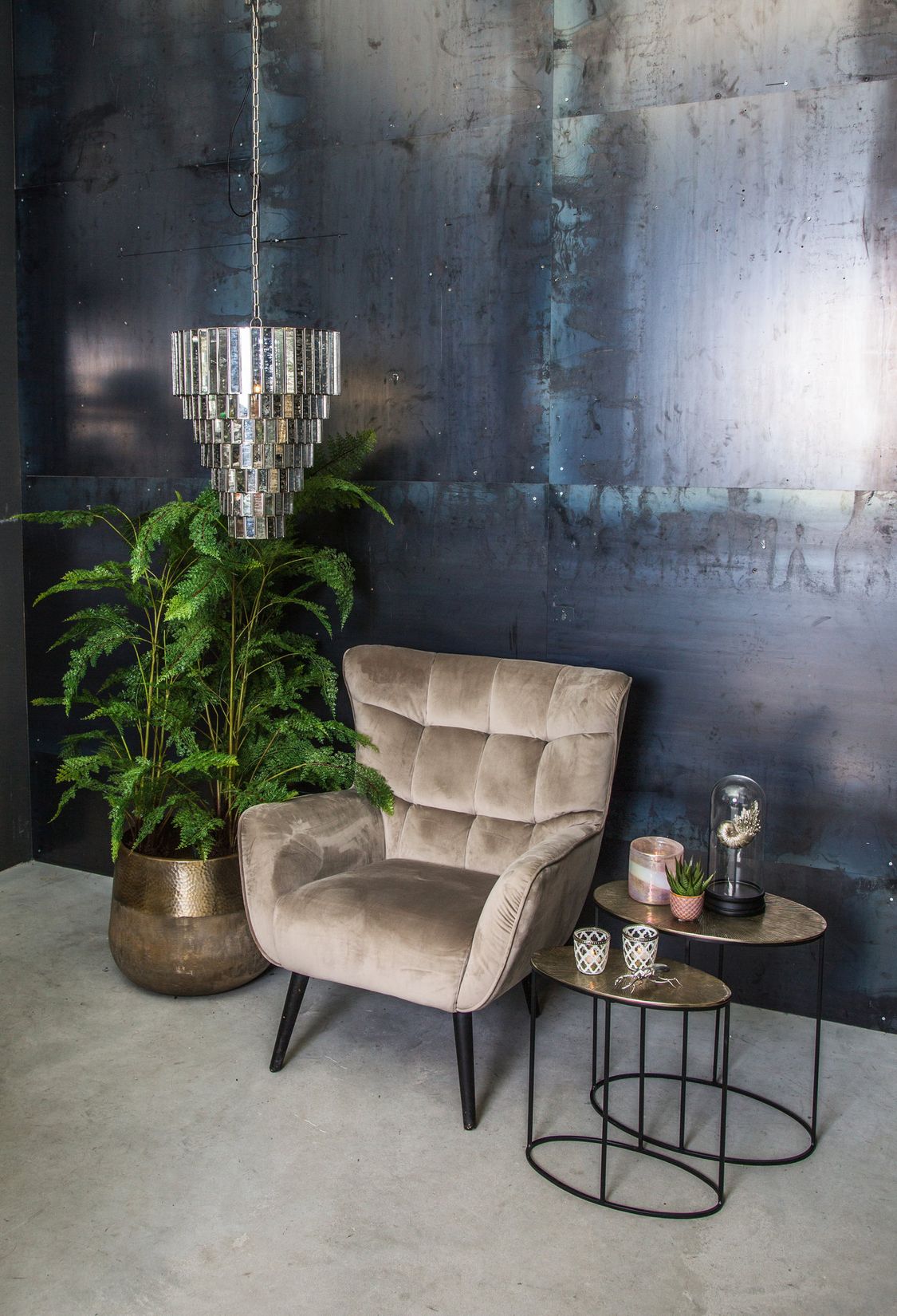 Ceylin Silver Hängelampe in einem stilvollen Interieur
