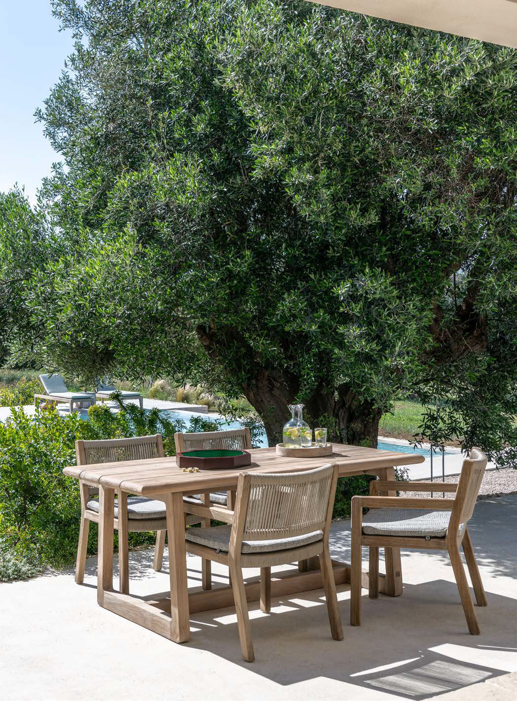 Armlehnenstuhl Mario Teak Rope, recyceltes Teakholz und Rope