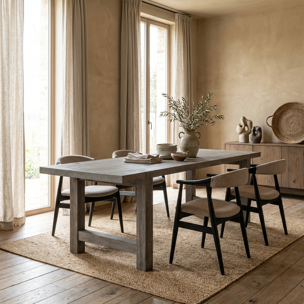 Gommaire Esstisch Jacob Teak Indoor Small 240 cm aus recyceltem Teakholz Authentic Brown Gommaire bei STUFF Shop kaufen