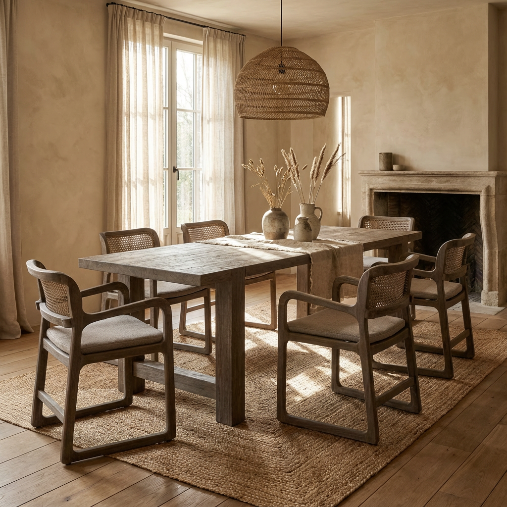 Gommaire Esstisch Jacob Teak Indoor Small 240 cm aus recyceltem Teakholz Authentic Brown Gommaire bei STUFF Shop kaufen