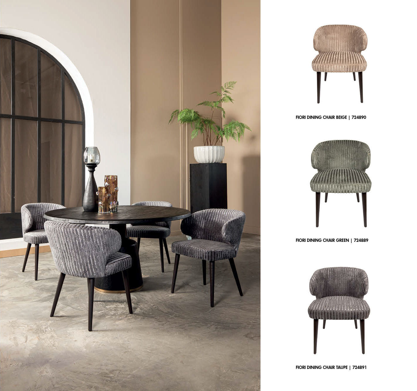 Armlehnenstuhl Fiori Taupe 19 Linear