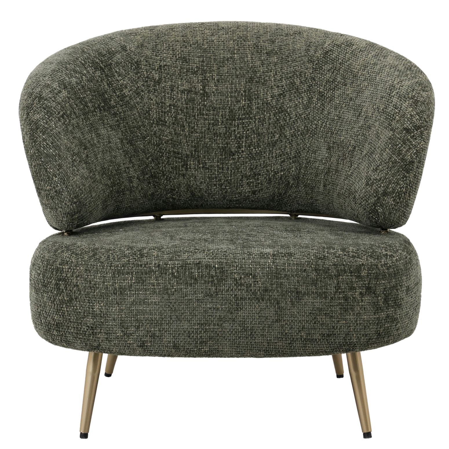 Vorderansicht des Franklyn Fauteuil Olive Sessels
