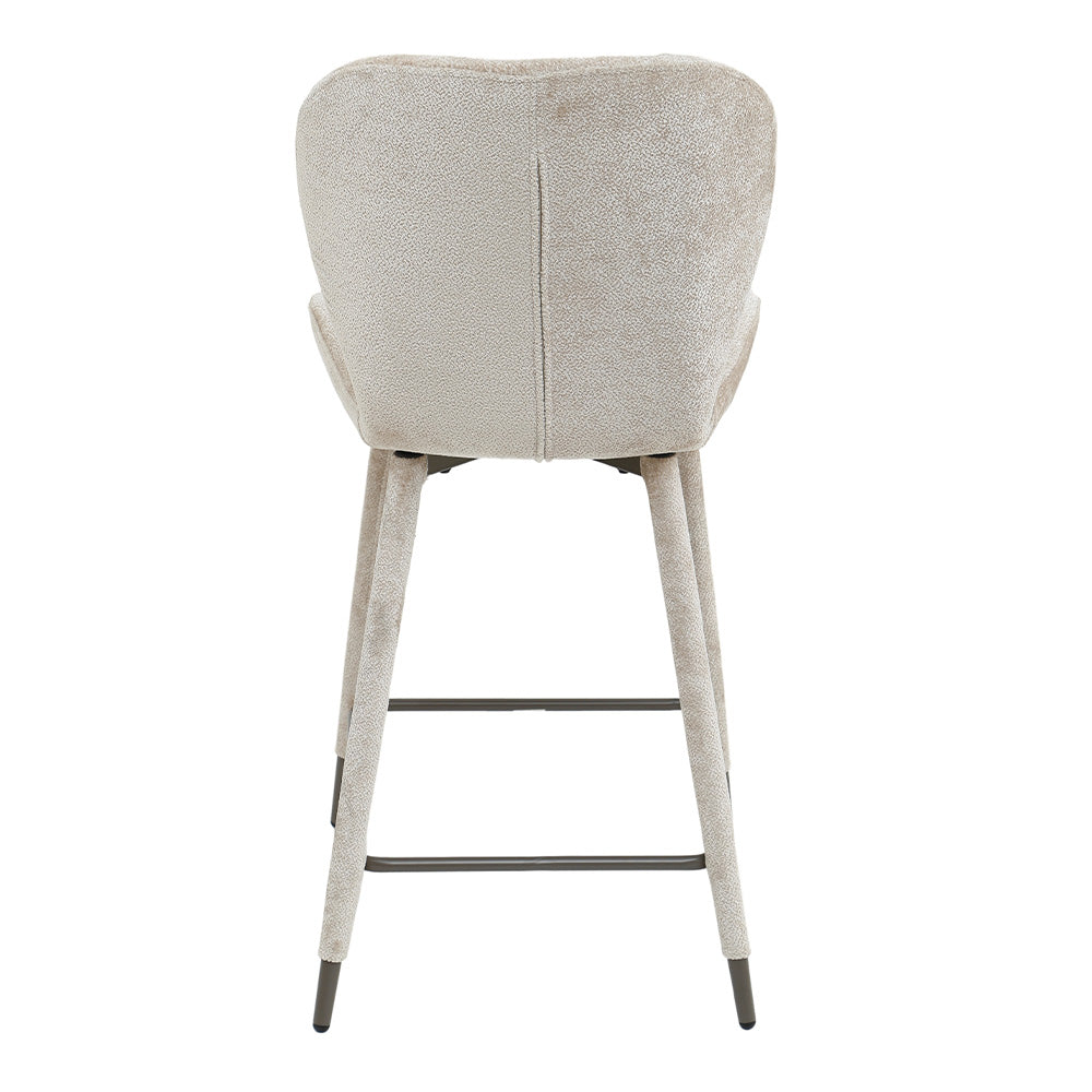 Rückansicht des Barstuhls Thor Aphrodite Beige von PTMD