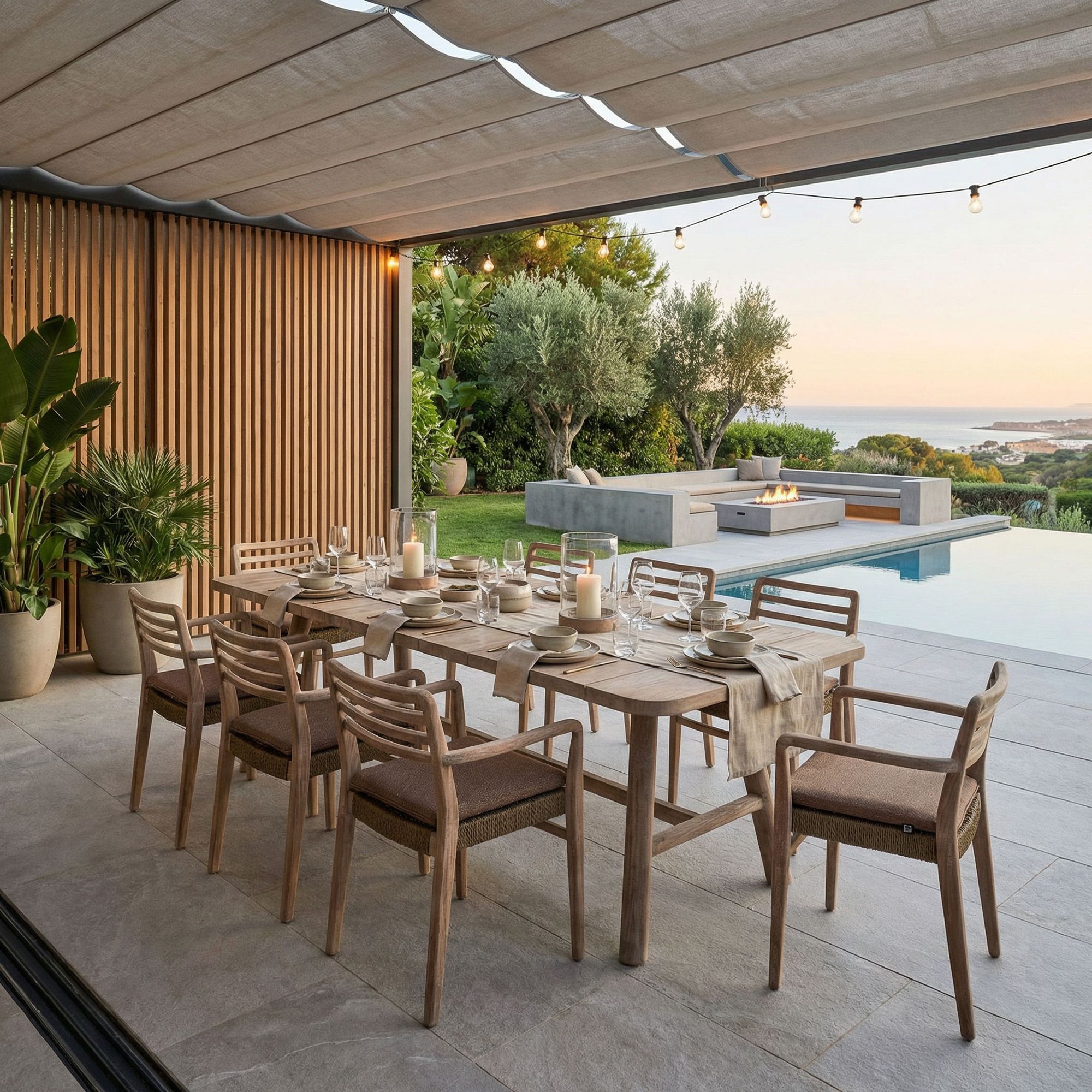 Esstisch Mieke Teak von Gommaire in Natural Grey – Outdoor Essbereich