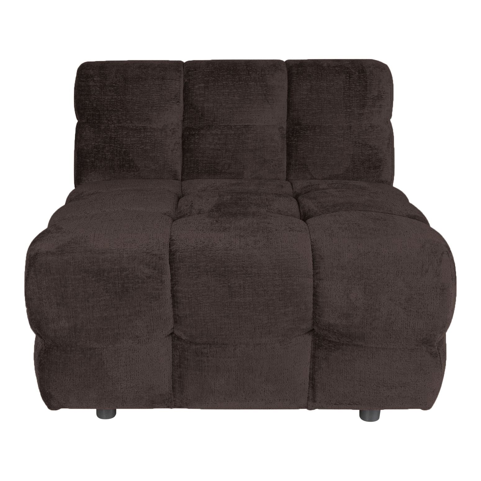 Sofa-Element Jidde Mitte von PTMD in Dunkelgrau – flexibles Mittelsegment für modulare Wohnlandschaften