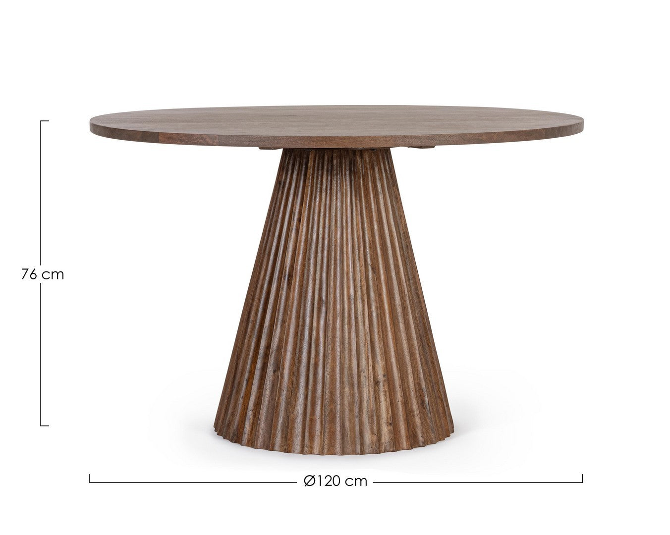 Esstisch Orissa Natur von Bizzotto, runder Esstisch aus Mangoholz, Ø120 cm, zeitloses Design