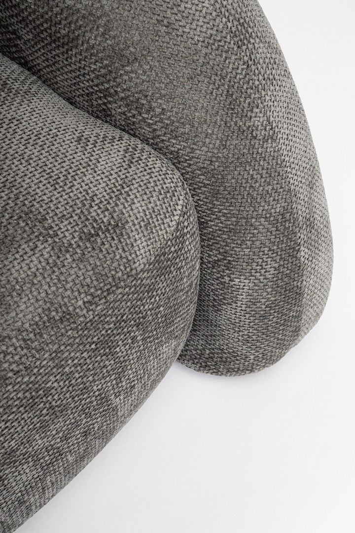 Sofa Clemence in Dunkelgrau von Bizzotto, moderne Form und hochwertiger Polyesterbezug.