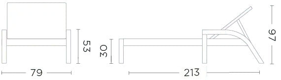 Sonnenliege Faye Teak Natural Grey Maße – Gommaire Outdoor