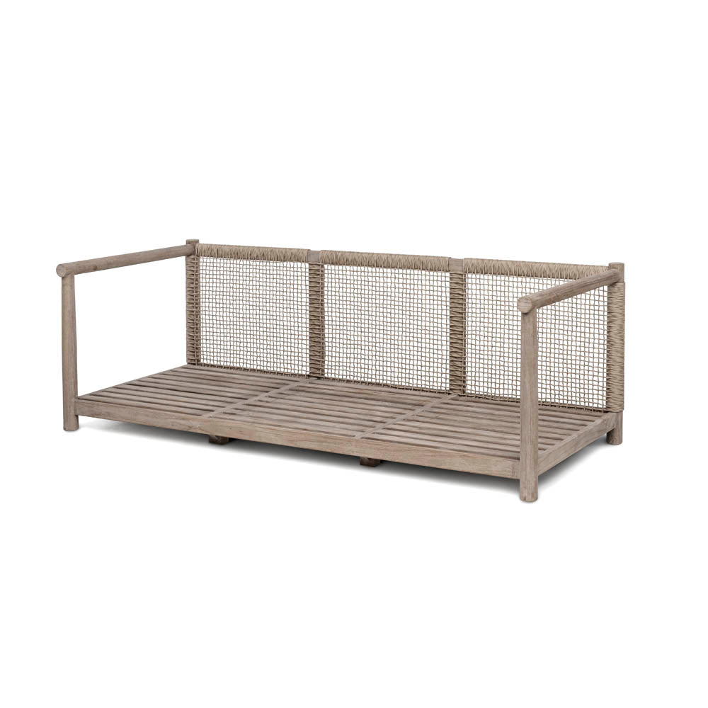 Sofa Mieke 2,5-Sitzer ohne Polster aus Teakholz in Natural Grey - bei STUFF Shop kaufen