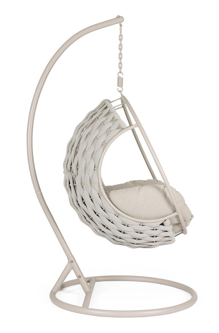 Moderner Outdoor-Hängesessel M-K Galapagos Hell mit stabilem Stahlgestell