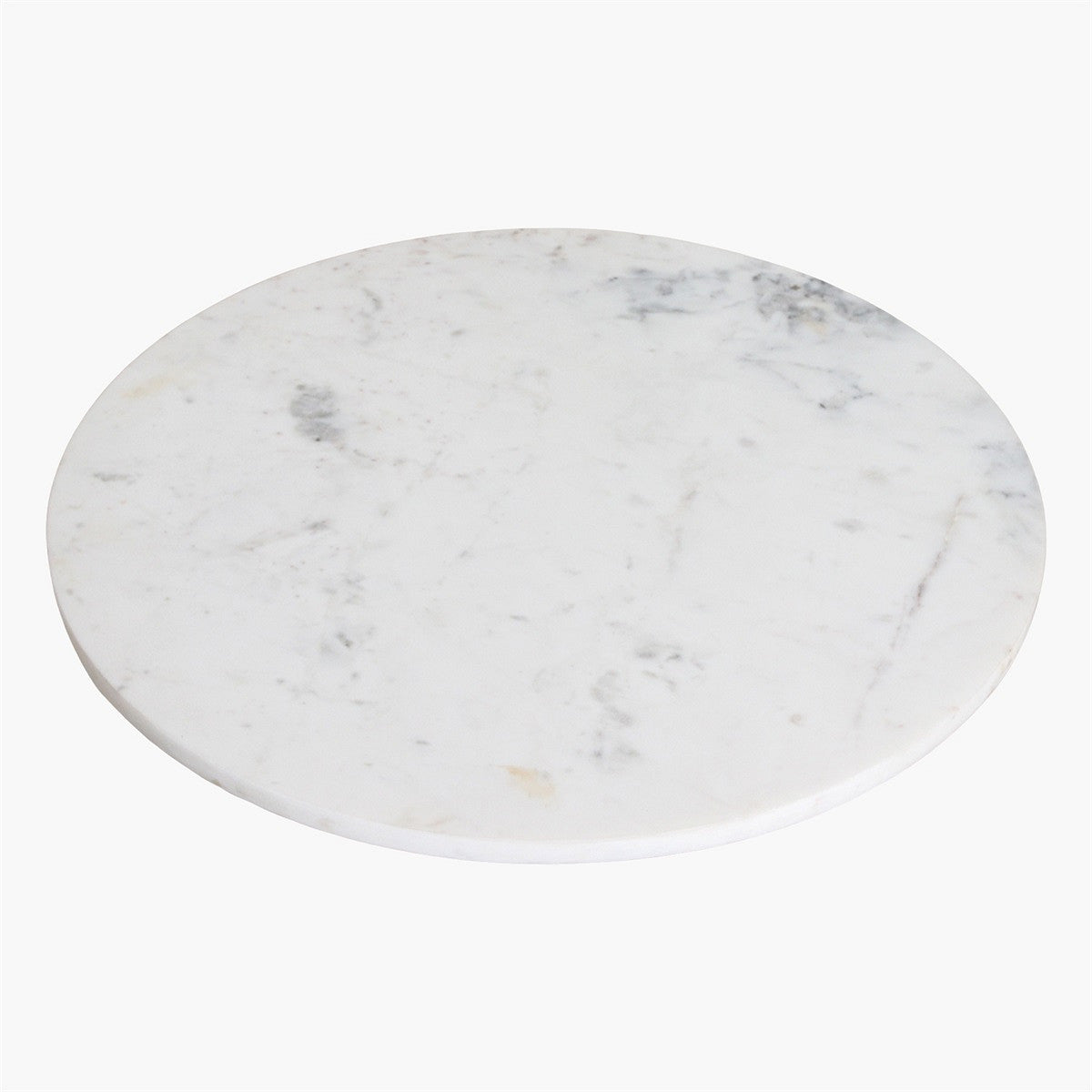 Runder Beistelltisch Heritage Marble aus weißem Marmor mit Holzgestell im Kreuzdesign – Designmöbel von STUFF Loft