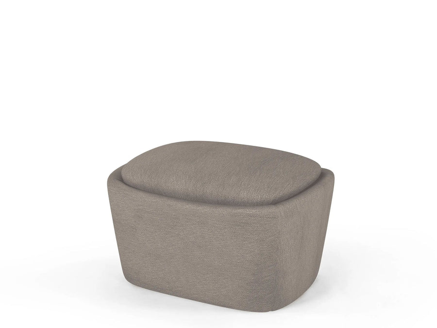 Gommaire Polsterhocker Liam Sand – eleganter Indoor Hocker mit Stoffbezug in hellem Sandton