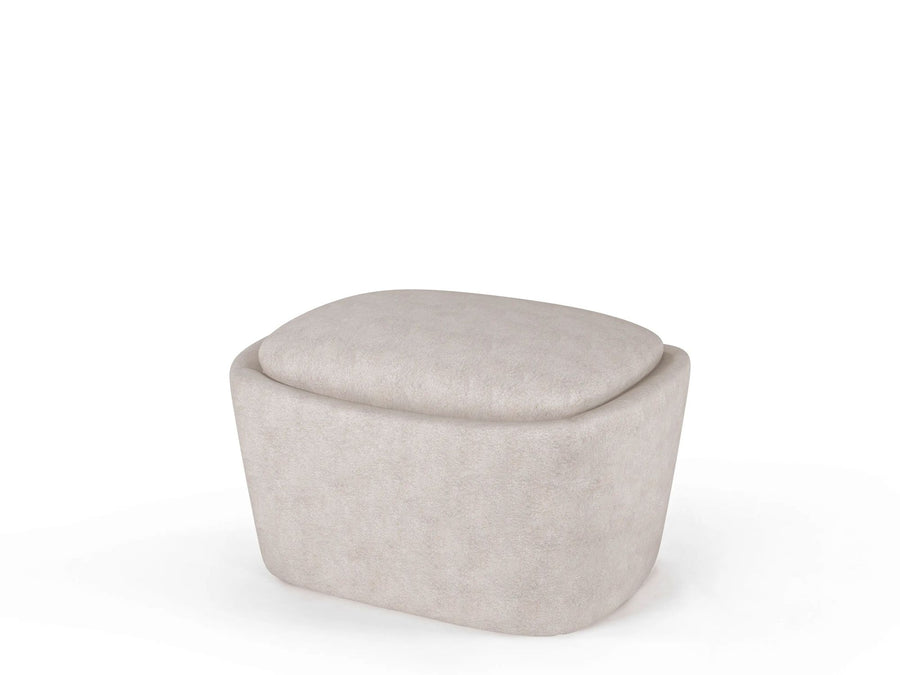 Gommaire Polsterhocker Liam Ivory – eleganter Indoor Hocker in hellem Cremeton