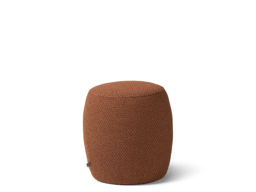 Gommaire Pouf Nathan Small Terracotta – runder Indoor Pouf mit Stoff in warmem Terracotta-Ton