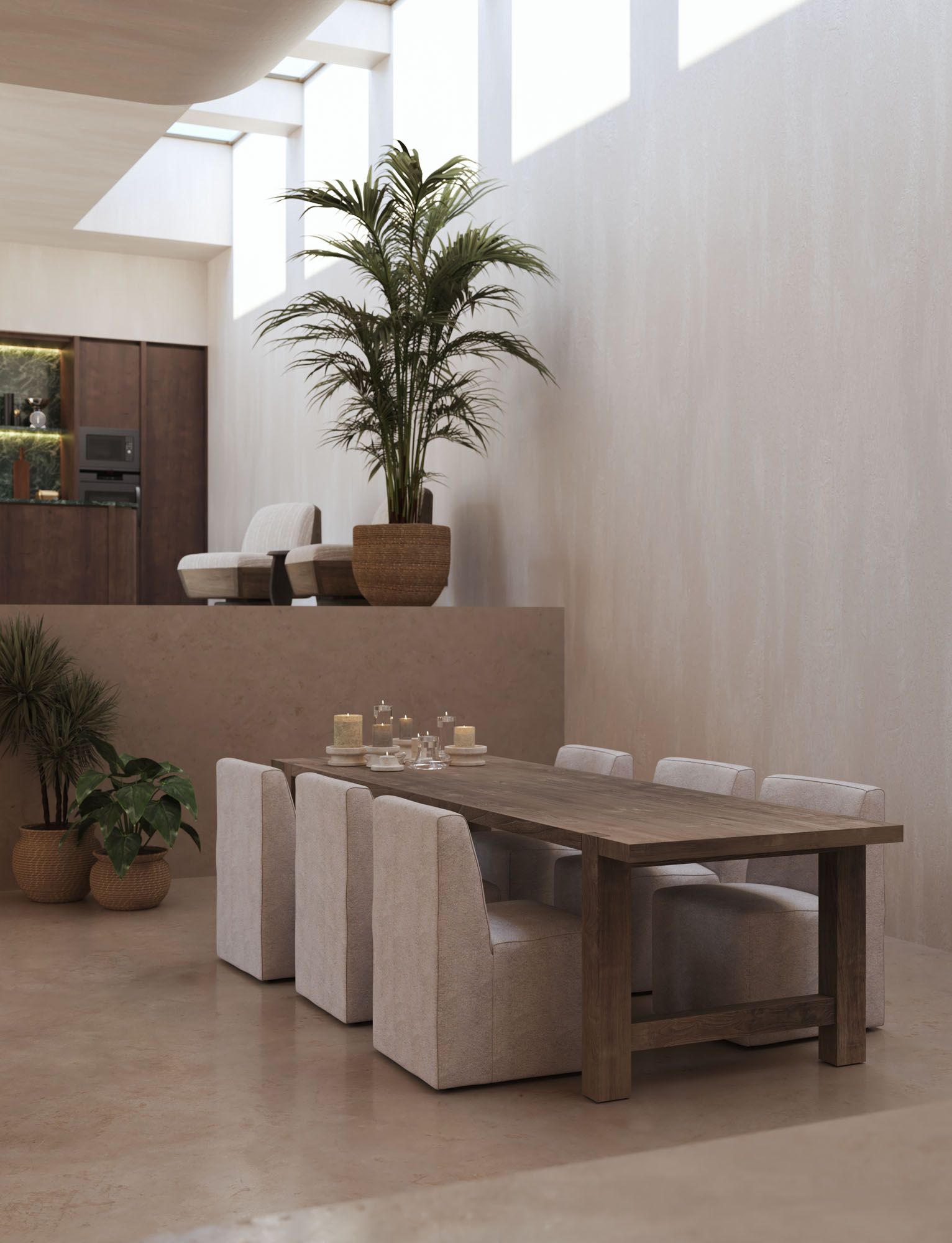 Gommaire Esszimmerstuhl Jerry mit Rollen in modernem Essbereich