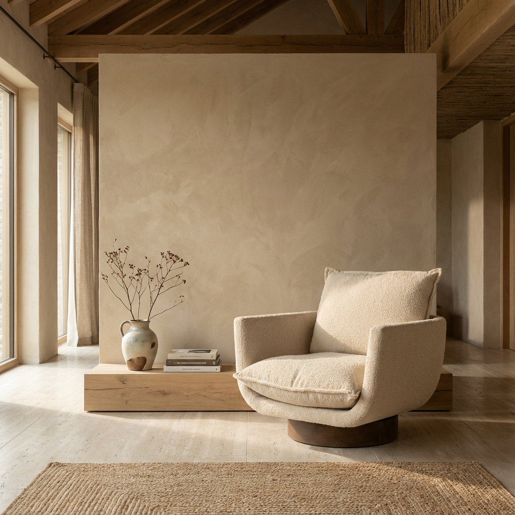 Club Sessel Mason Beige von Gommaire drehbarer Loungesessel mit weicher Polsterung bei STUFF Shop kaufen