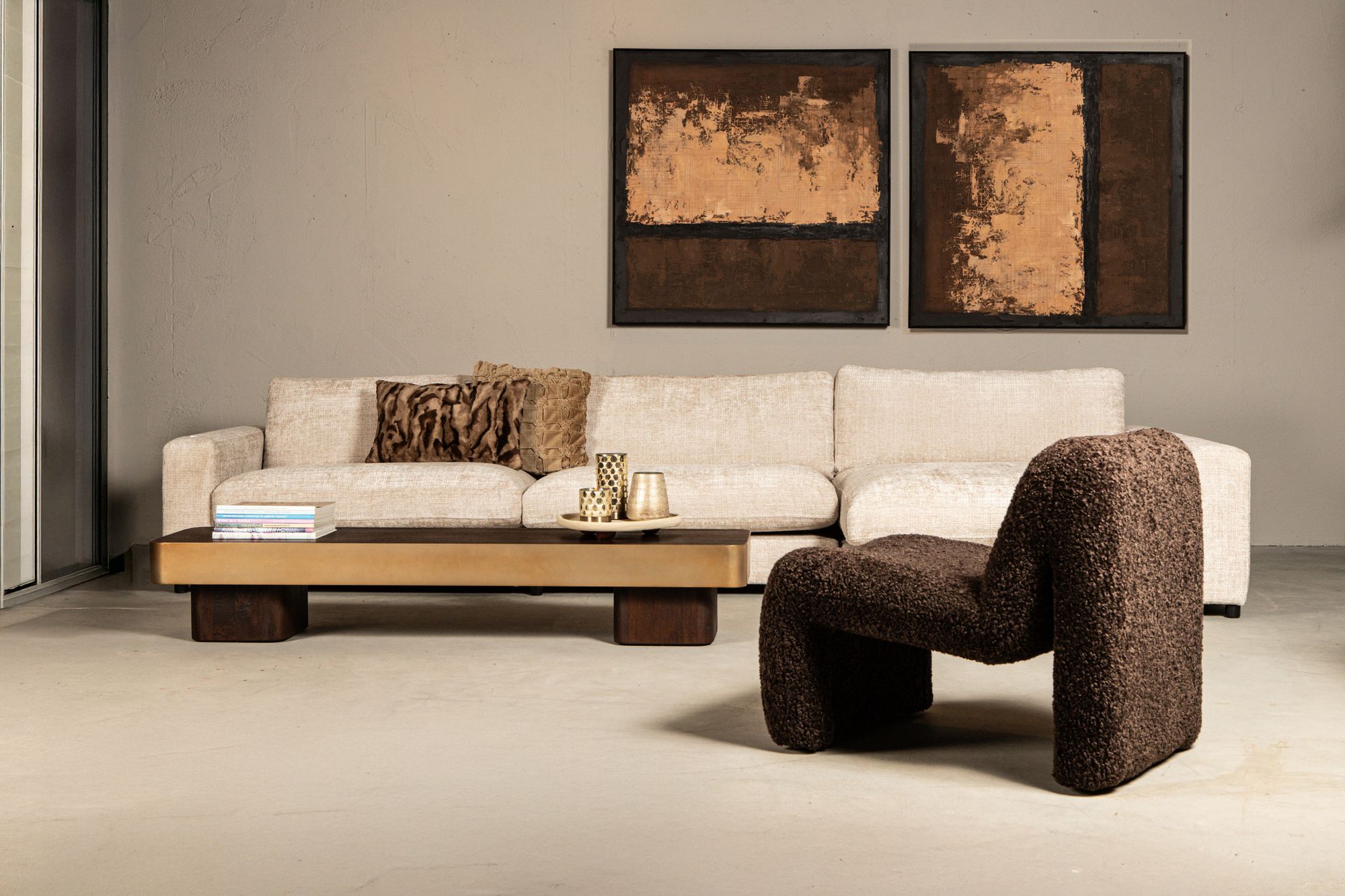 Couchtisch von PTMD – eleganter sitzmöbel aus Stoff mit Metallgestell im modernem Design, komfortabel und pflegeleicht.
