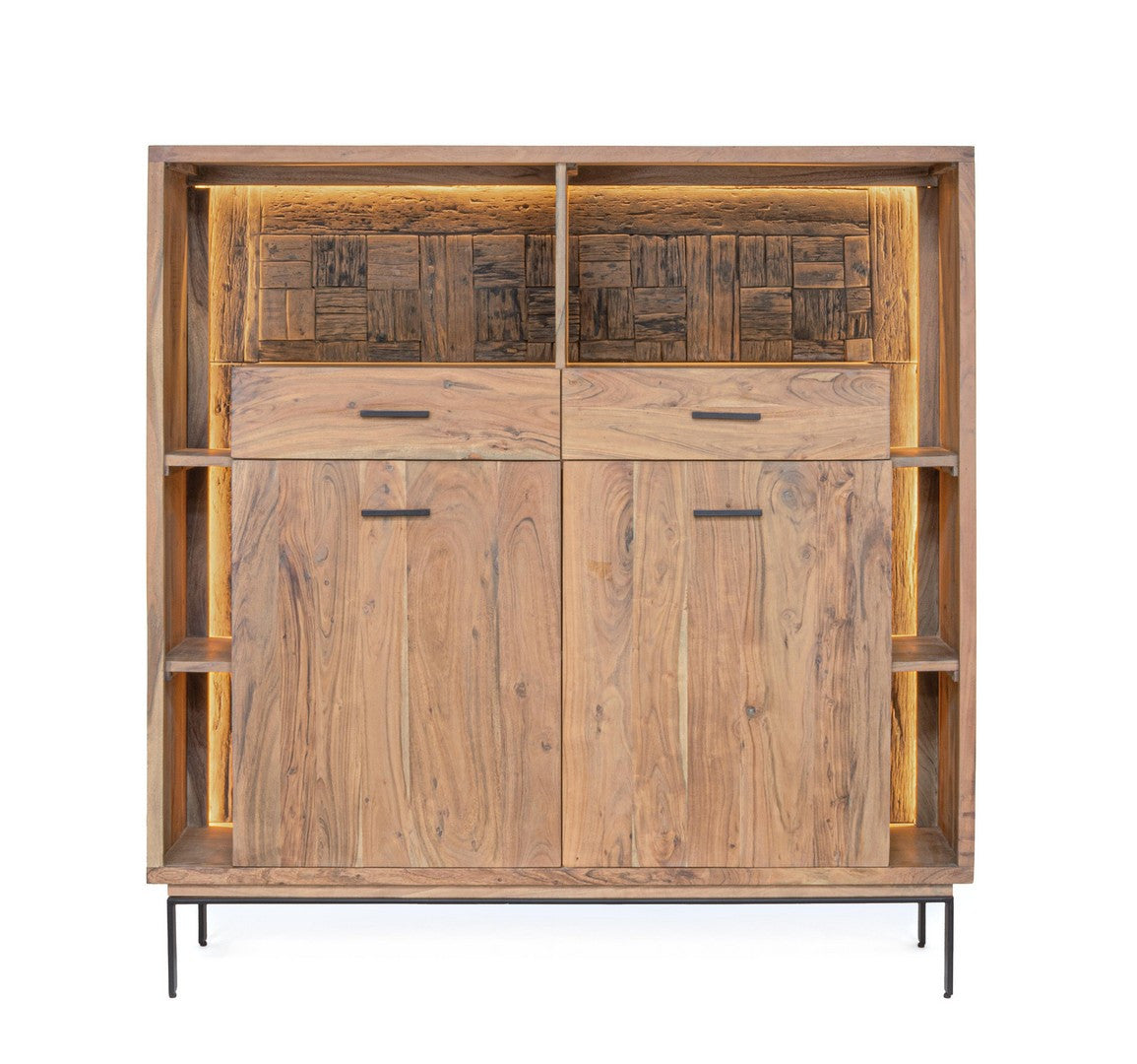 Sideboard Mangal 2 Türen und Schubladen mit Stahlgestell