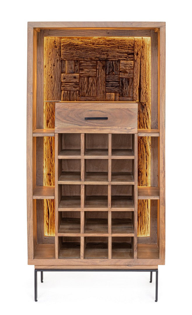Weinschrank Mangal mit Gläserhalterung und Stauraum