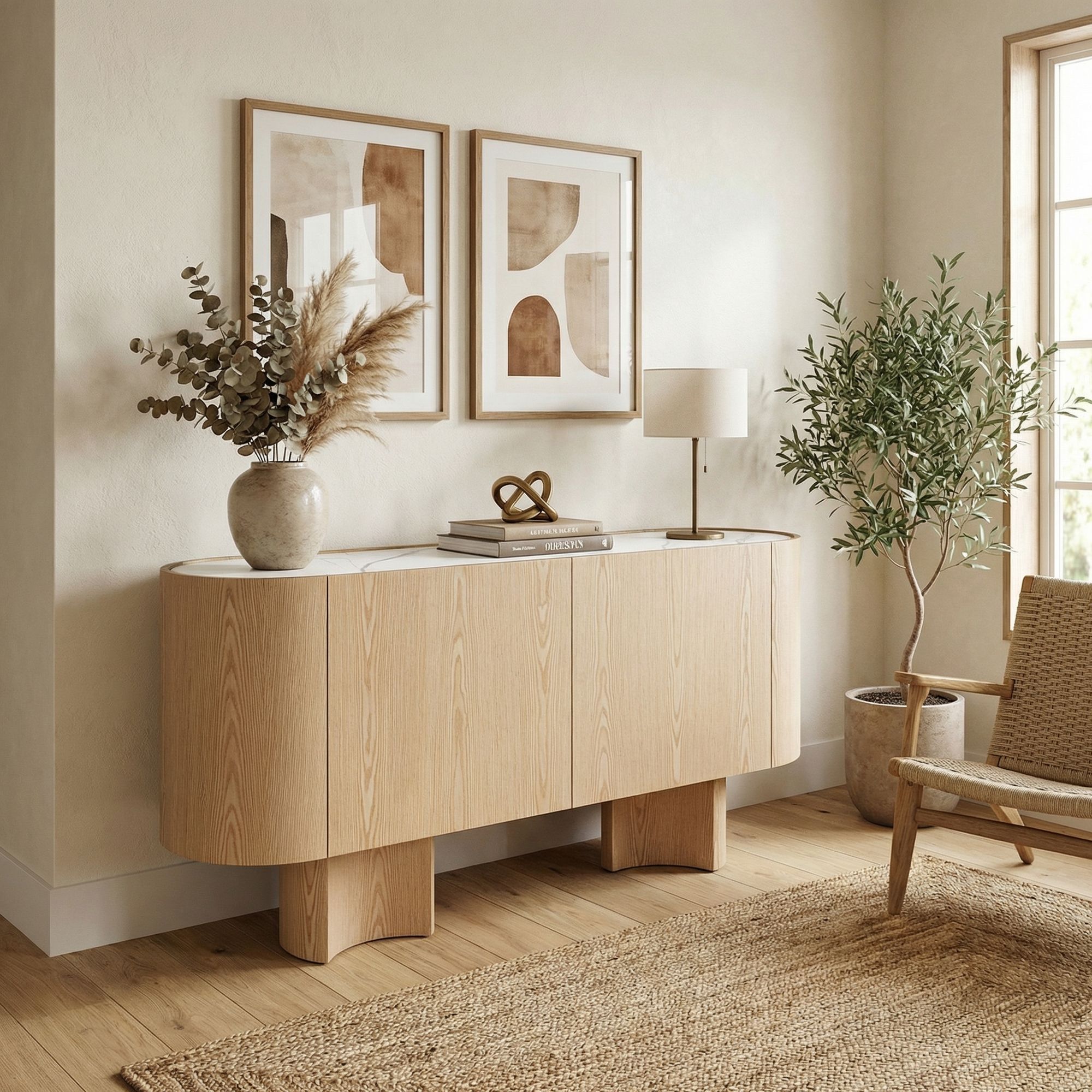Sideboard Otilia 3 Türen mit Stahlgestell in Eichenoptik | Bizzotto bei STUFF Shop kaufen