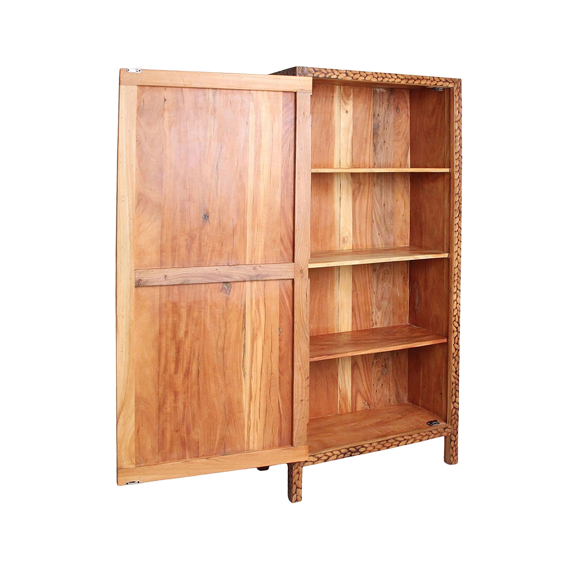 Geöffneter Schrank Vintage Timber Chiseled mit Regalböden aus Altholz