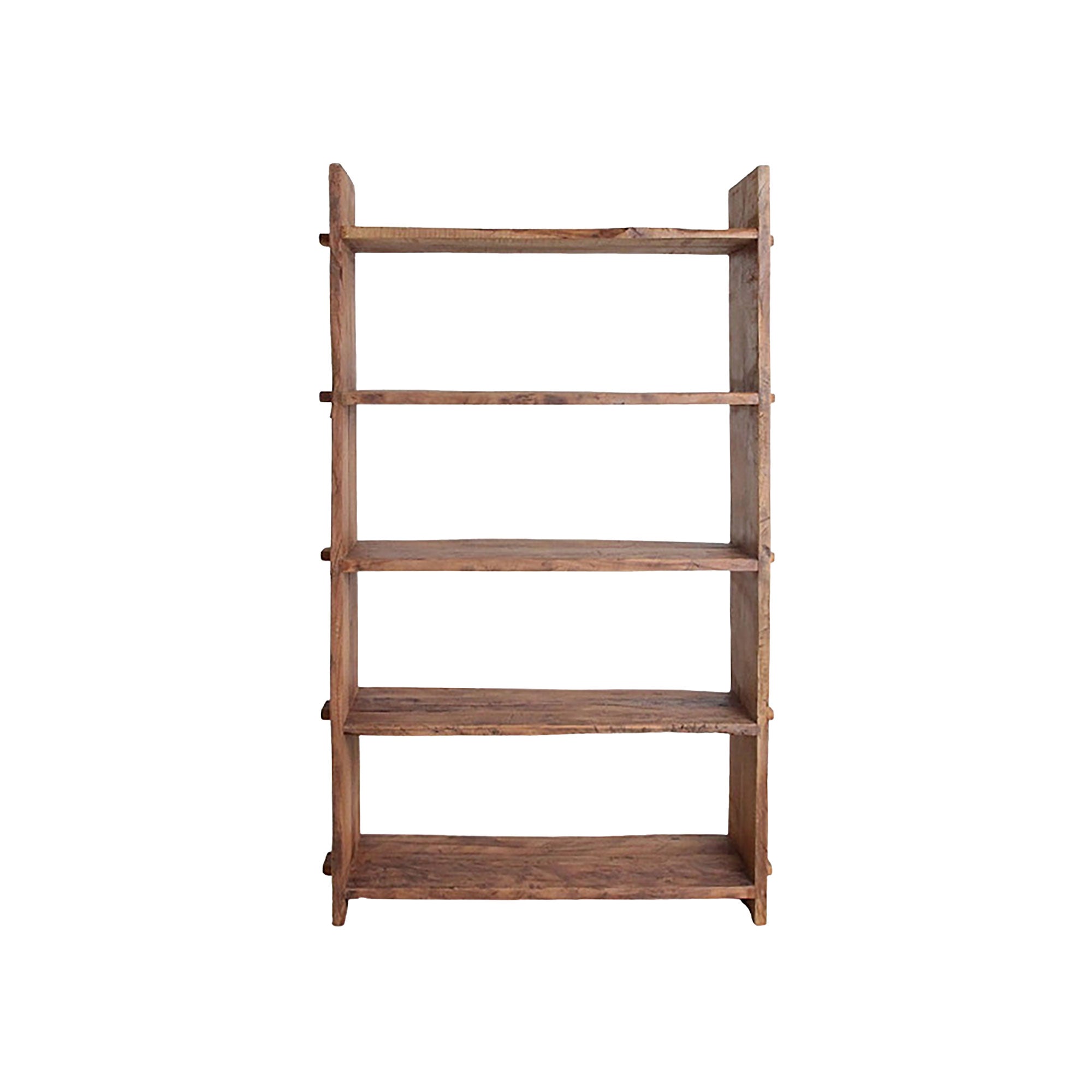 Regal Vintage Timber Heritage aus recyceltem Altholz – Frontansicht mit fünf Regalböden