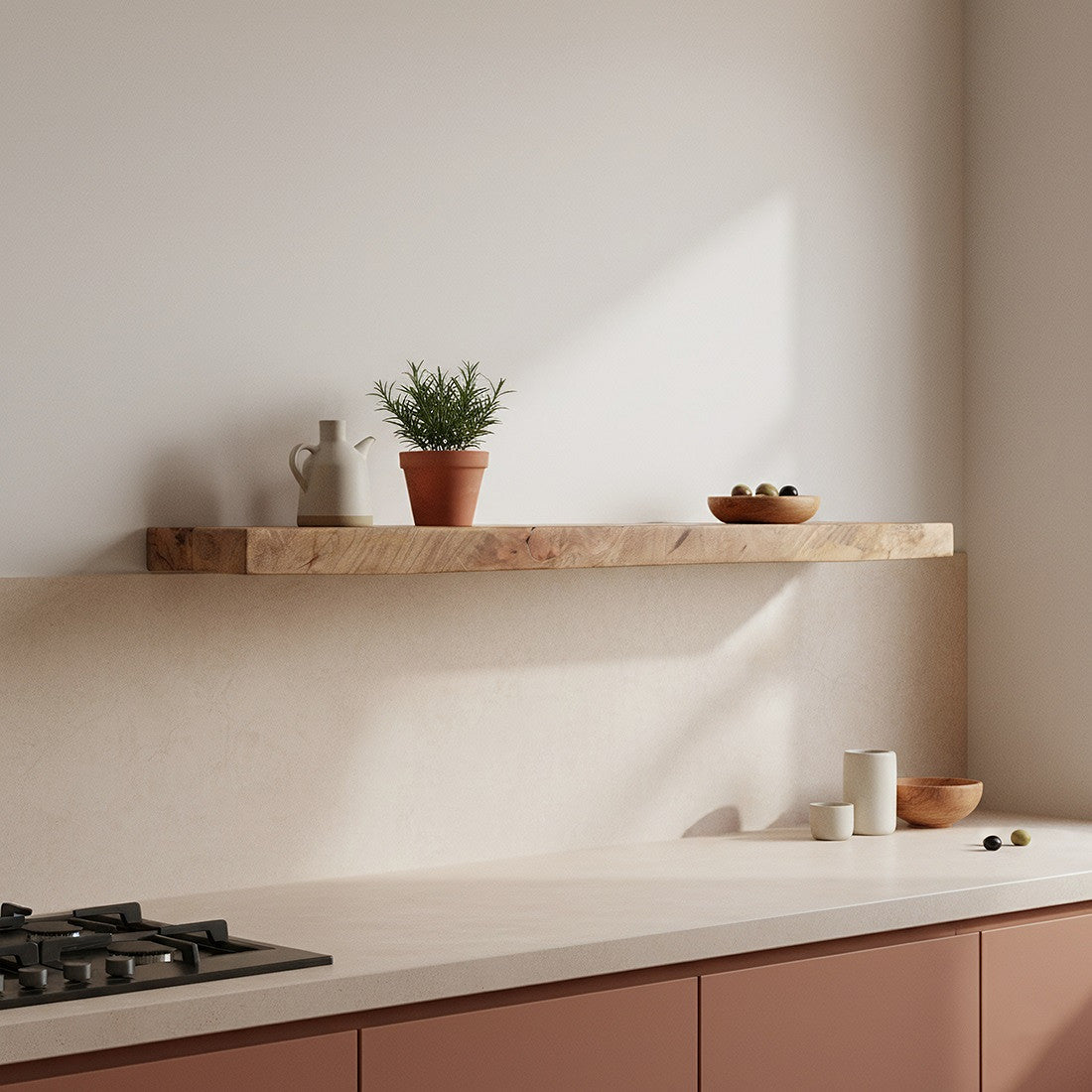 Seitenansicht des Wandregals Heritage Braun - Wandmontage