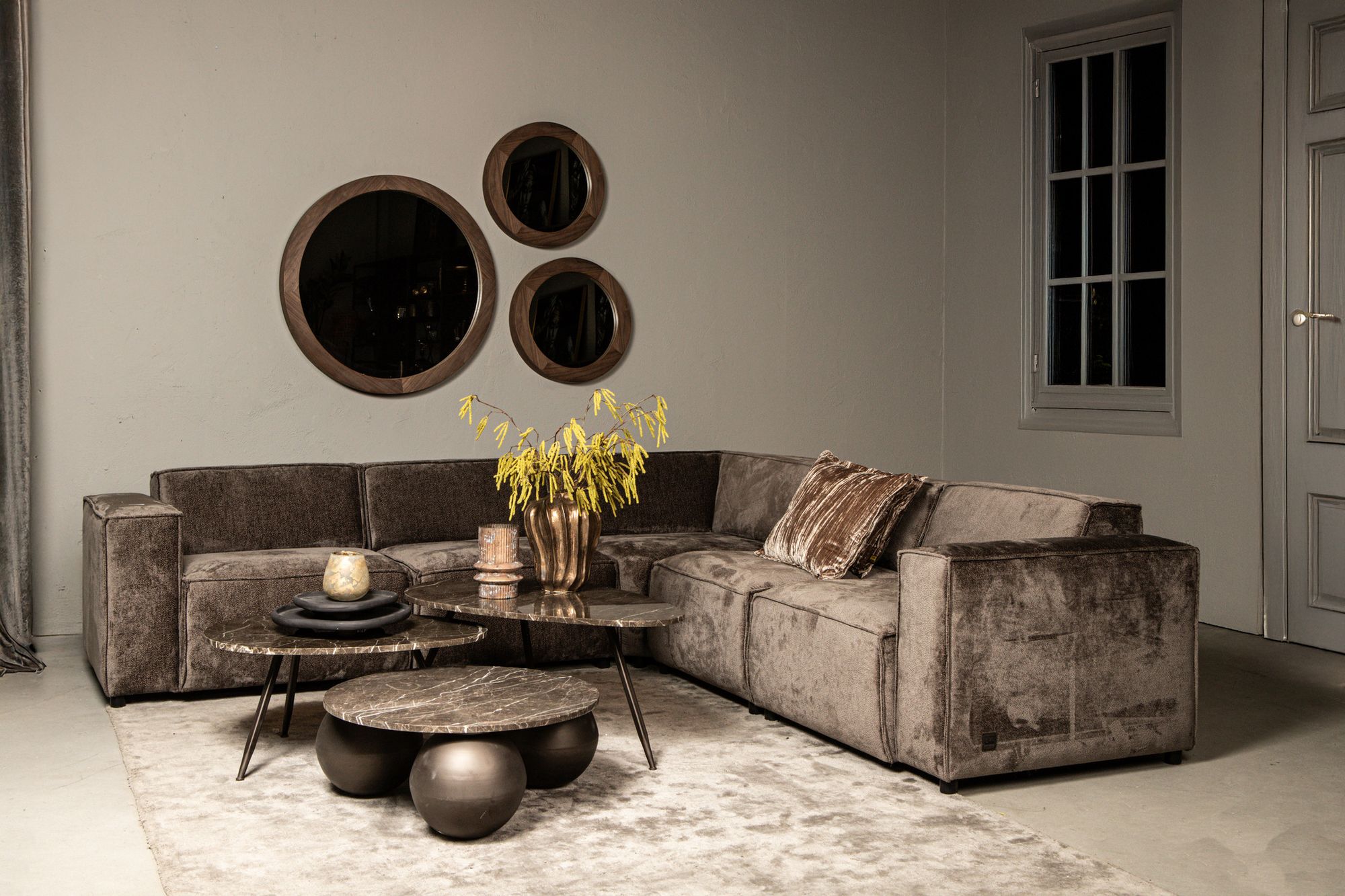 PTMD Sofa Trapani modular | Designsofa mit flexiblen Modulen in Ausführung Stoff Aphrodite 06 Antelope