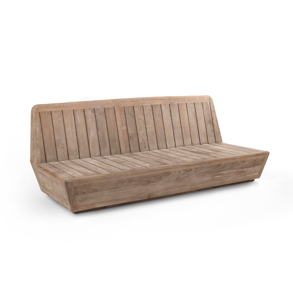 Outdoor-Sofa Jules aus Teakholz Natural Grey mit Polstern ohne Polster | Gommaire Outdoor Kollektion bei STUFF Shop