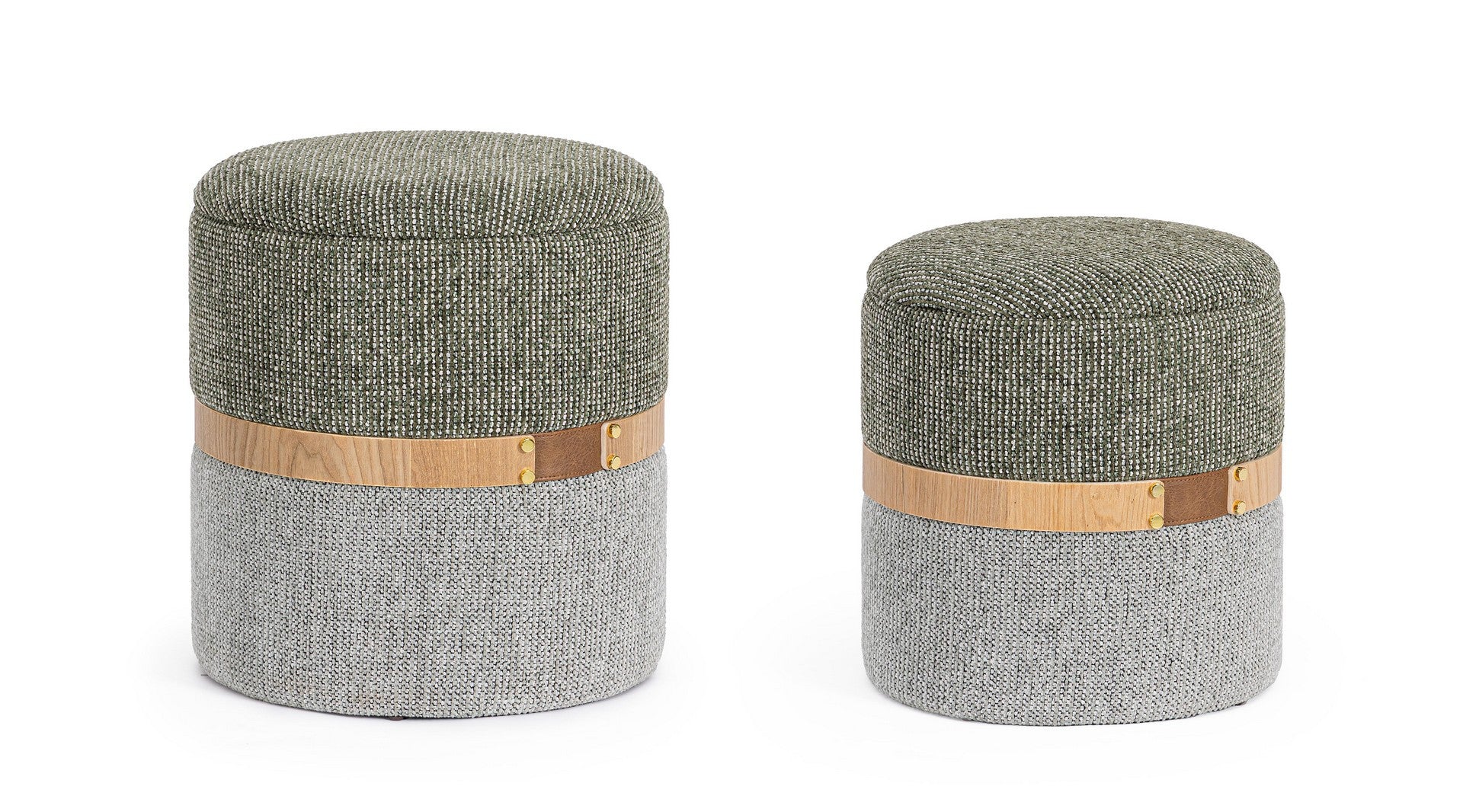 Indoor Sofa Pouf 2Er Set Pouf Behälter Tanya Fog | Bizzotto | zeitloses Design, hochwertig verarbeitet, ideal für Wohn- und Essbereich
