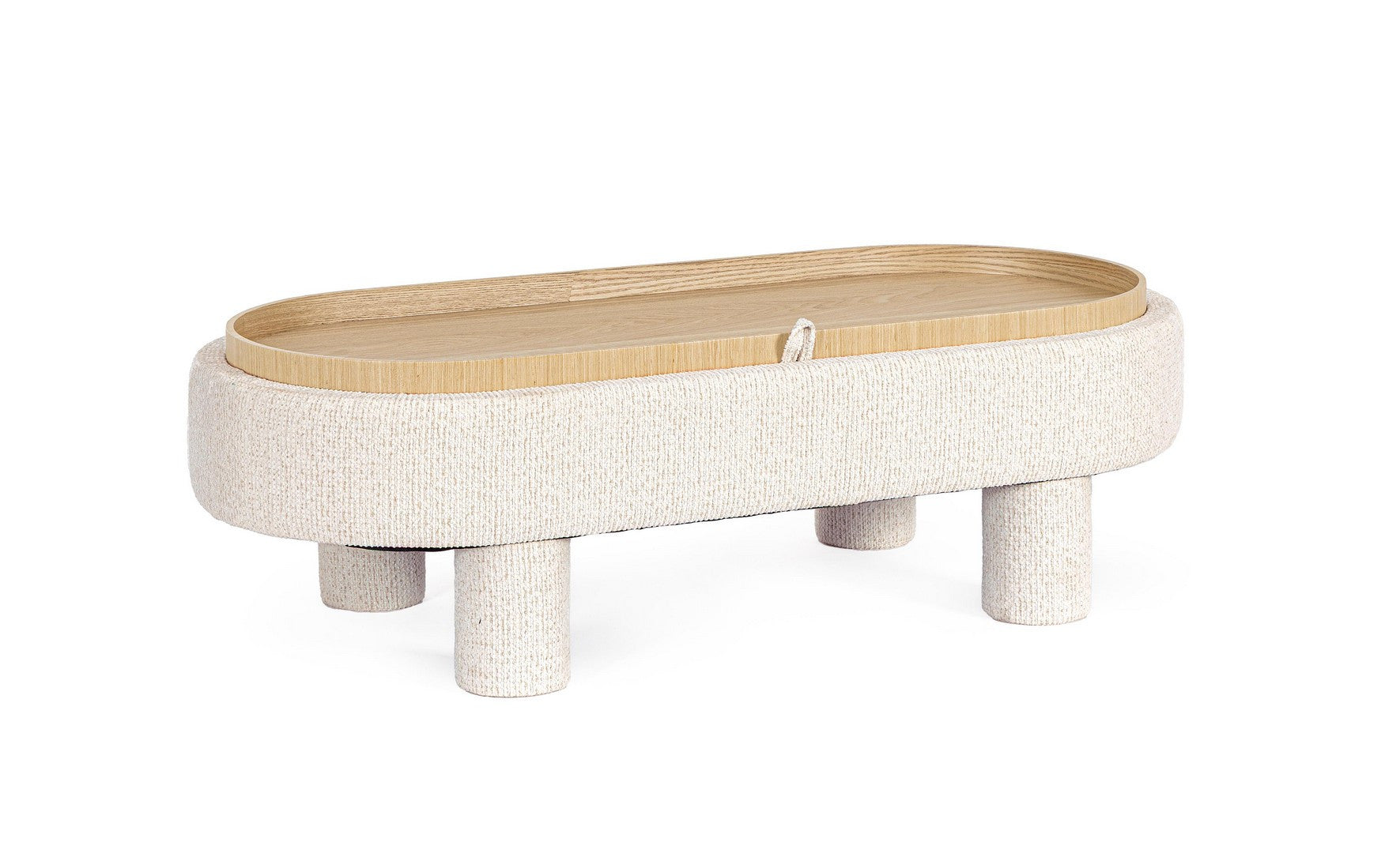 Indoor Sofa Beistelltisch Tanya M-Tablett Oval Weiss in weiß | Bizzotto | zeitloses Design, hochwertig verarbeitet, ideal für Wohn- und Essbereich