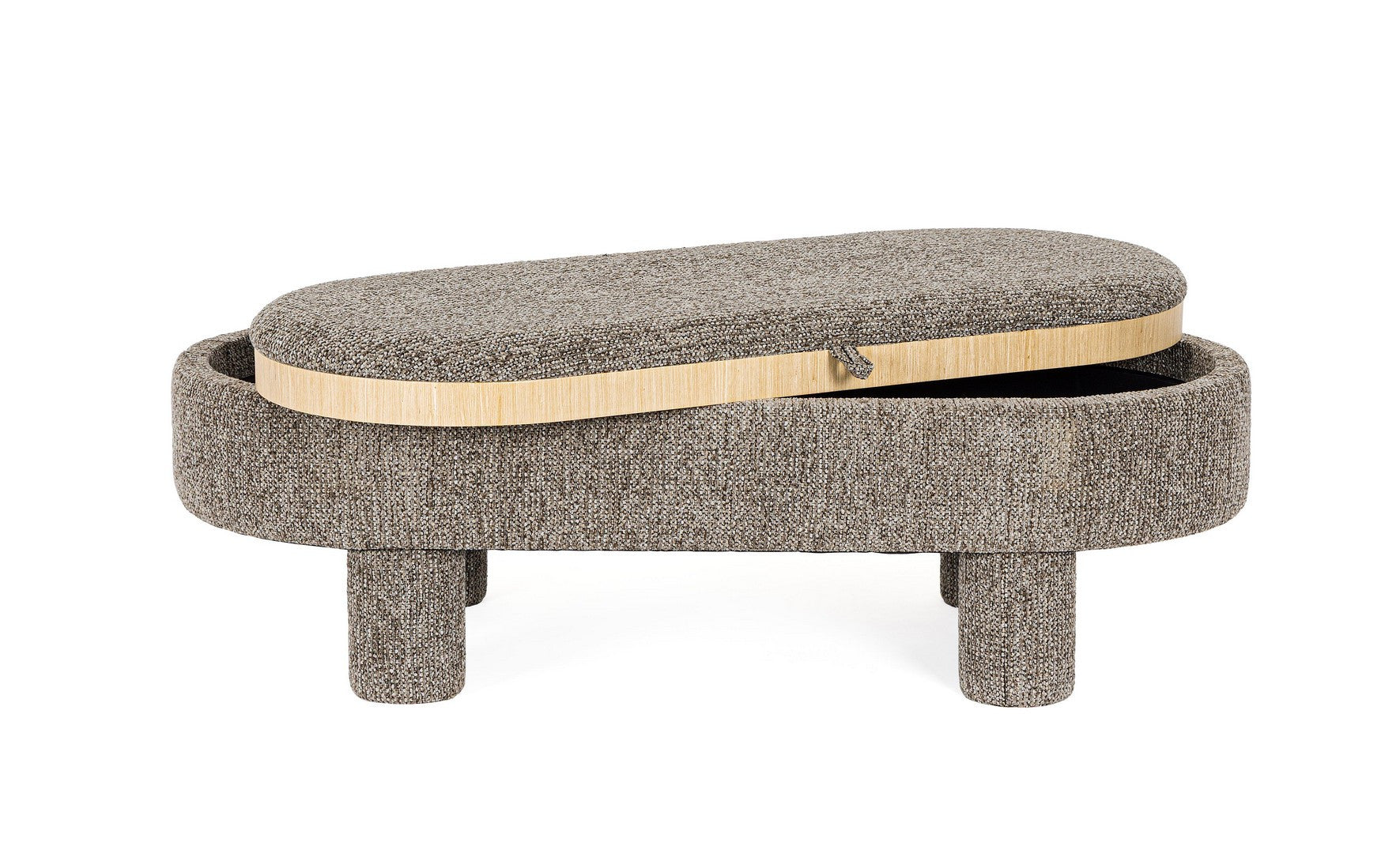 Detailaufnahme Oberfläche | Indoor Sofa Beistelltisch Tanya M-Tablett Oval Grau | zeitloses Design, hochwertig verarbeitet, ideal für Wohn- und